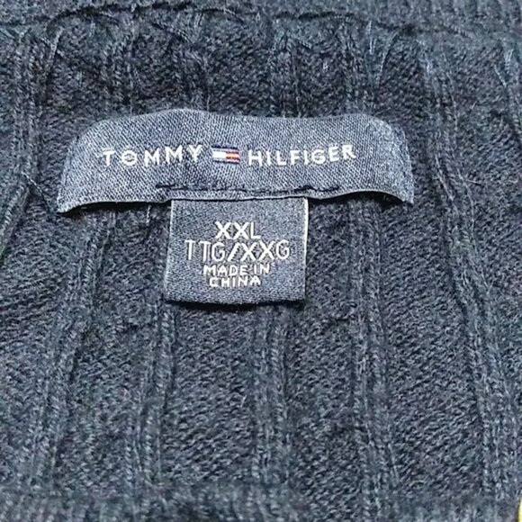 Tommy Hilfiger Women's XXL Navy Cable Embellished Scoop Neck Cardigan EUC - Picture 7 of 15